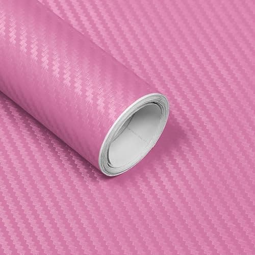 Lypumso 3D Pink Carbon Fiber Vinyl Wrap Car Wrap Film Roll with AirRelease Technology for DIY Use Car Auto Decal Exterior and Interior Wrapping Film Vehicle Self Adhesive Sticker 1ft x 10ft