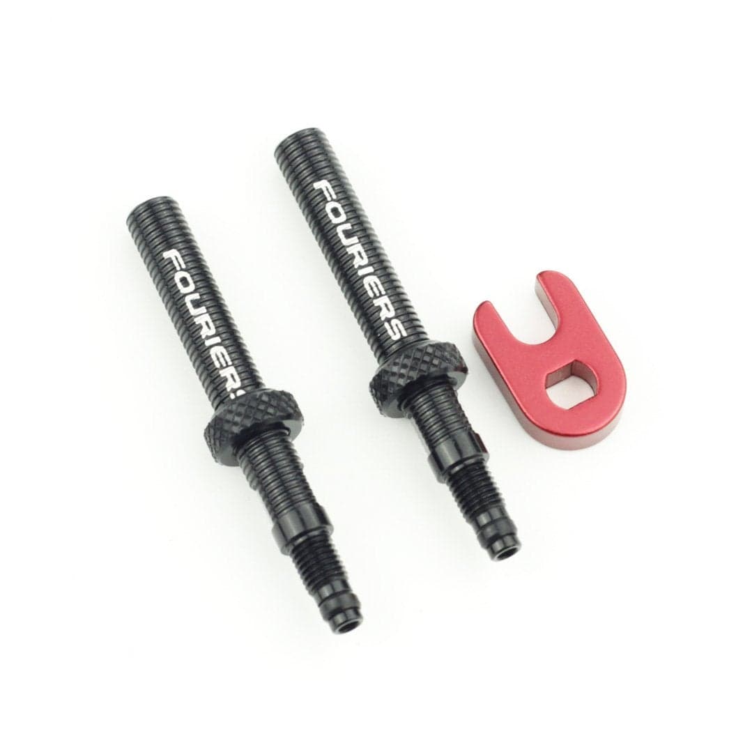 Fouriers Tubeless Presta Valve Extender Kit Extension with Core nut Pack of 2 40mm