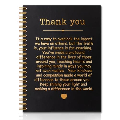 QYUVK Thank You Gold Hardcover 160 Pages Spiral Notebooks Funny Thank You Gift for Women Men Coworkers Leader Mentor Appreciation Gifts for Employees Thanksgiving Gifts for Colleagues Leaders