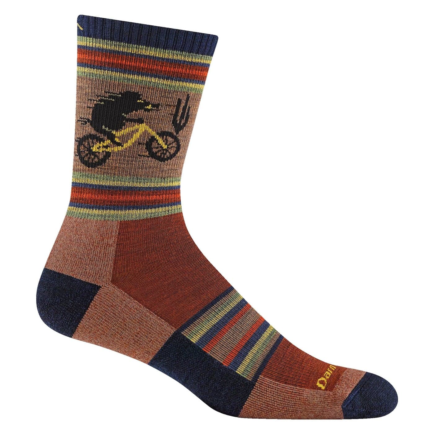 Darn Tough Vermont Mens Willoughby Micro Crew Lightweight with Cushion Sock Style 5003 Chestnut Medium