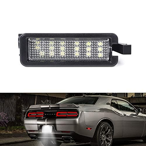 Gempro LED License Plate Light Tag Lamps for 2015-2022 Dodge Charger Challenger Pacifica Jeep Compass Chrysler 300, 6000K White 1PC