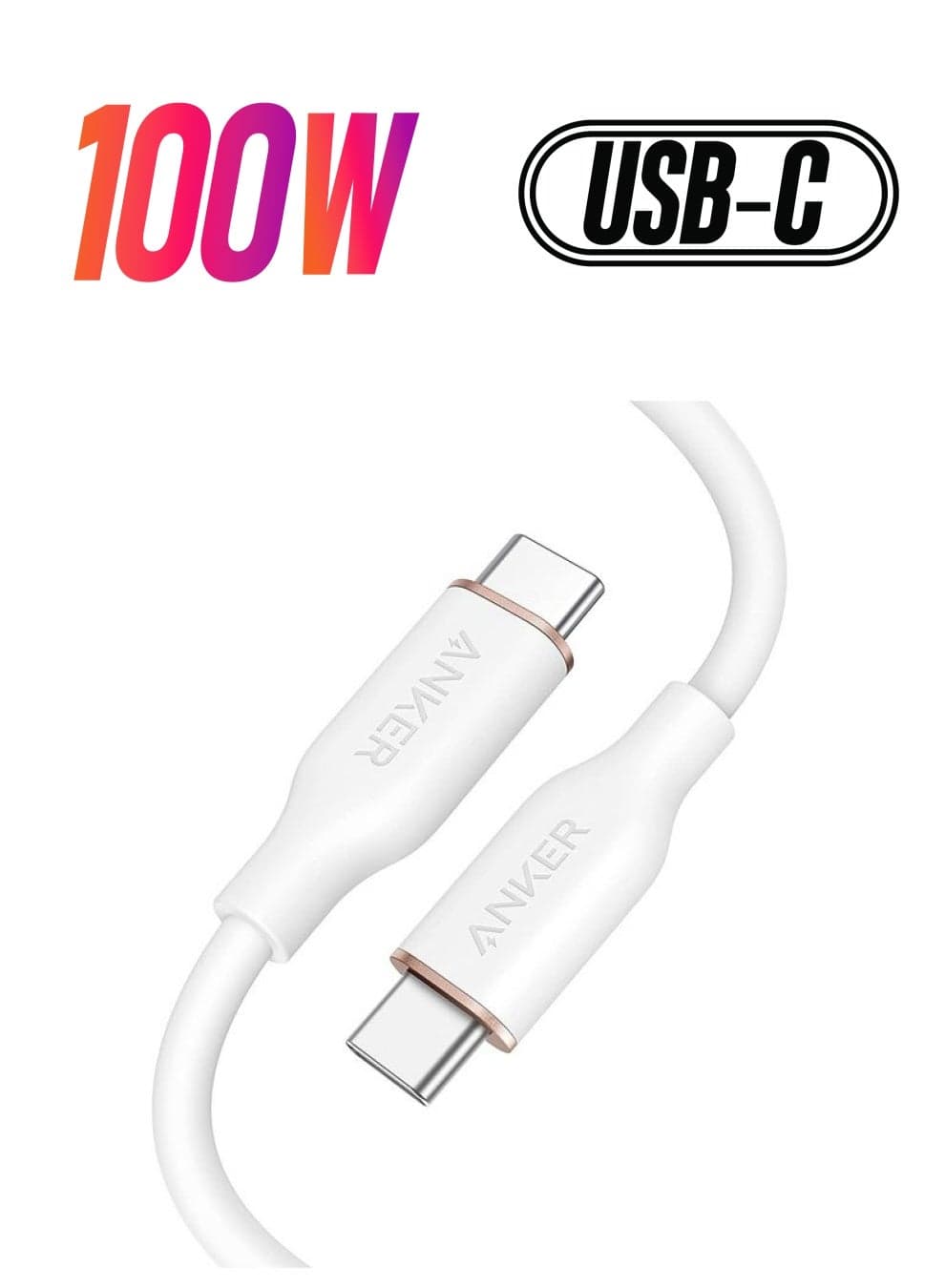 USB-C to USB-C Cable, 643 Cable 100W 3ft, USB 2.0 Type C Charging Cable Fast Charge for iPhone 17/16/15, MacBook Pro/Air, Smasung S26/S25/24, Xiaomi, Vivo, Oppo and More Cloud White