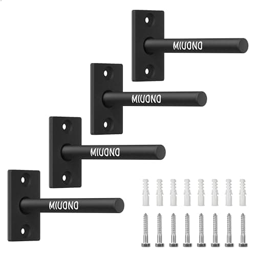 MIUONO Weight Plate Rack, Wall Mount Weight Plate Holder for 1" Plates, 4 Pack Weight Storage Racks Home Gym Organizer