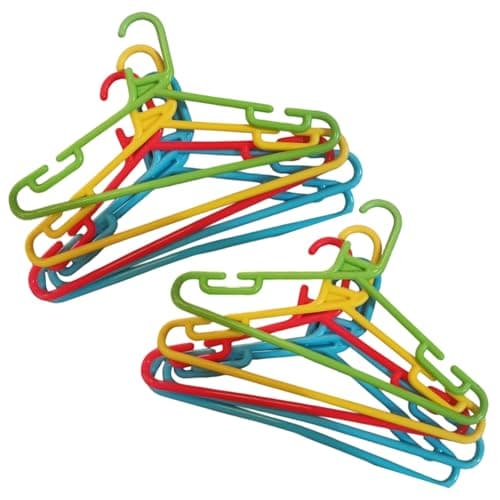 Go Hooked Kids Clothes Hangers with Smooth Finish and Non-Slip Grooves Pack of 10 | Baby Clothes Hanger Wardrobe Storage Organizer | Durable Plastic Hanger for Baby, Toddler Clothes (Multicolor)