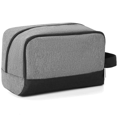 Elviros Travel Toiletry Bag for Men Hanging Dopp Kit Shaving Bag Toiletries Organizer Small Toiletry Bag for Traveling GreyBlackLarge