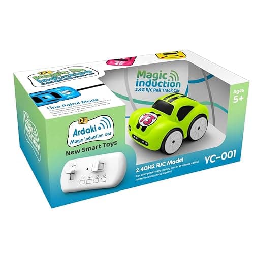 ARDAKI Rechargeable Smart Sensor Mini Car for Kids | Magic Induction RC Intelligent Sensor Mini Car with Smart Music & LED Lighting | Educational Racing Toy Gift for Boys & Girls