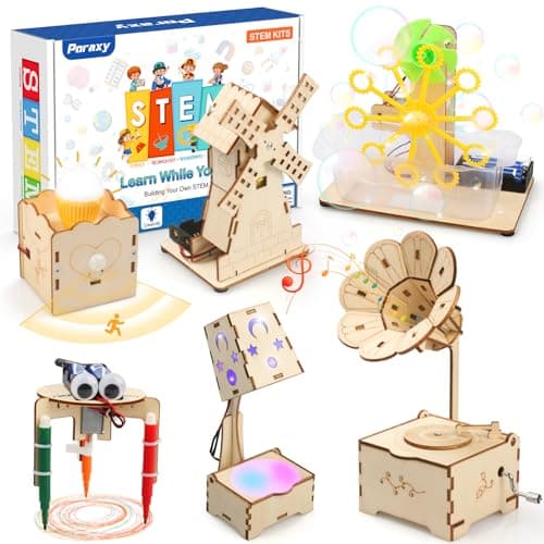 Poraxy STEM Kits for Kids Age 81012 6 in 1 Science Kits Wooden 3D Puzzles Toys for Ages 813 Building Projects Crafts Model Kits Birthday Gifts for Boys Girls Ages 7 8 9 10 11 12 13 Years Old