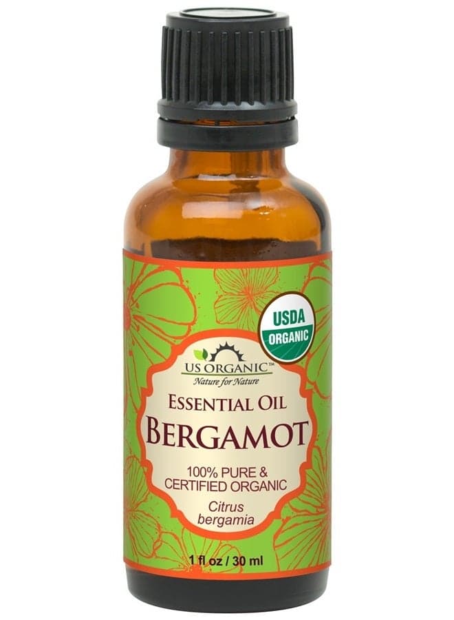 100% Pure Bergamot Essential Oil, USDA Certified Organic, Cold Pressed, with Euro droppers (More Size Variations Available) (30 ml / 1 fl oz)