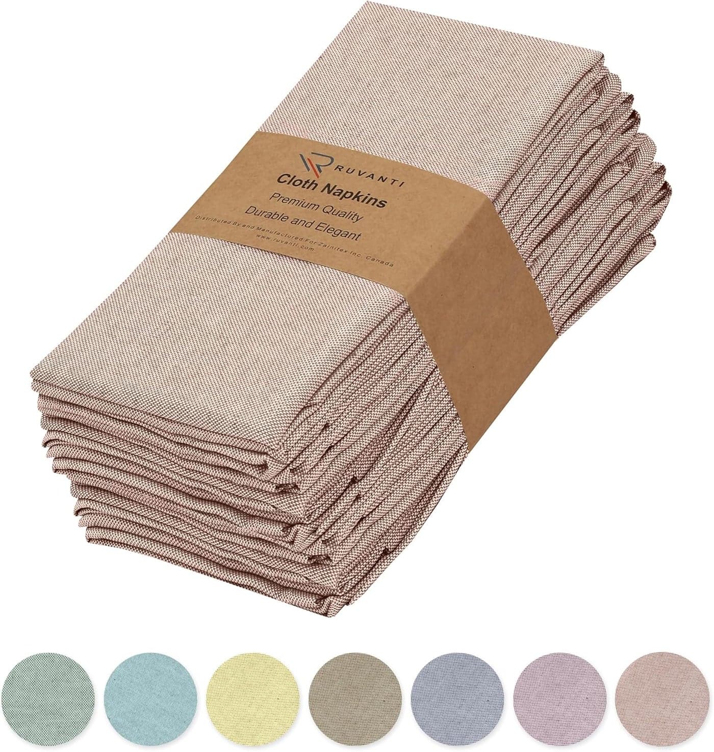 Ruvanti Cloth Napkins Set of 12 18x18 Reusable Napkins Cloth Washable Soft Durable Table Napkins Poly Cotton Fabric Dinner Napkins for Parties Christmas Thanksgiving Weddings Rust