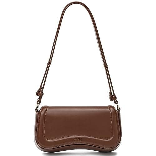 Keyli Shoulder Bag for Women mini Crossbody Purses Retro Classic Handbag Waterproof Vegan Leather Clutch Tote Hobo Purse Designer Bags with Adjustable Strap Brown