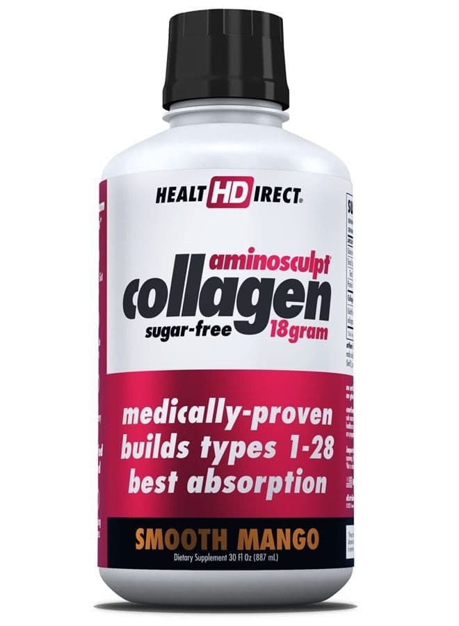 AminoSculpt Original Liquid Collagen Peptides 18,000,000 MCG for Hair, Skin, Nails, Paleo and Keto, 30 Fl Oz, 30 Day Supply, Sugar-Free, Smooth Mango