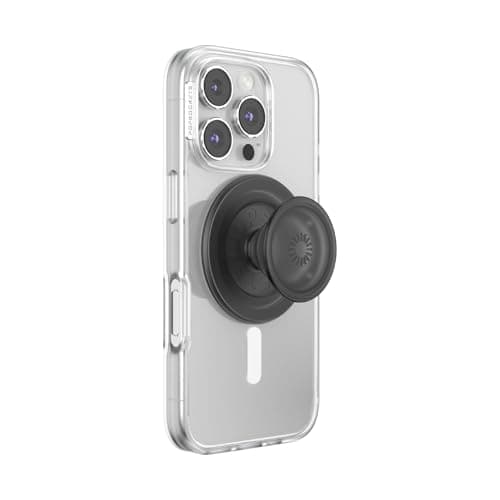 PopSockets PopGrip for MagSafe, Magnetic Phone Grip & Stand, Swappable Top, Secure Grip for iPhone MagSafe Cases, Kickstand for Hands-Free Viewing, Wireless Charging Compatible - Translucent Black