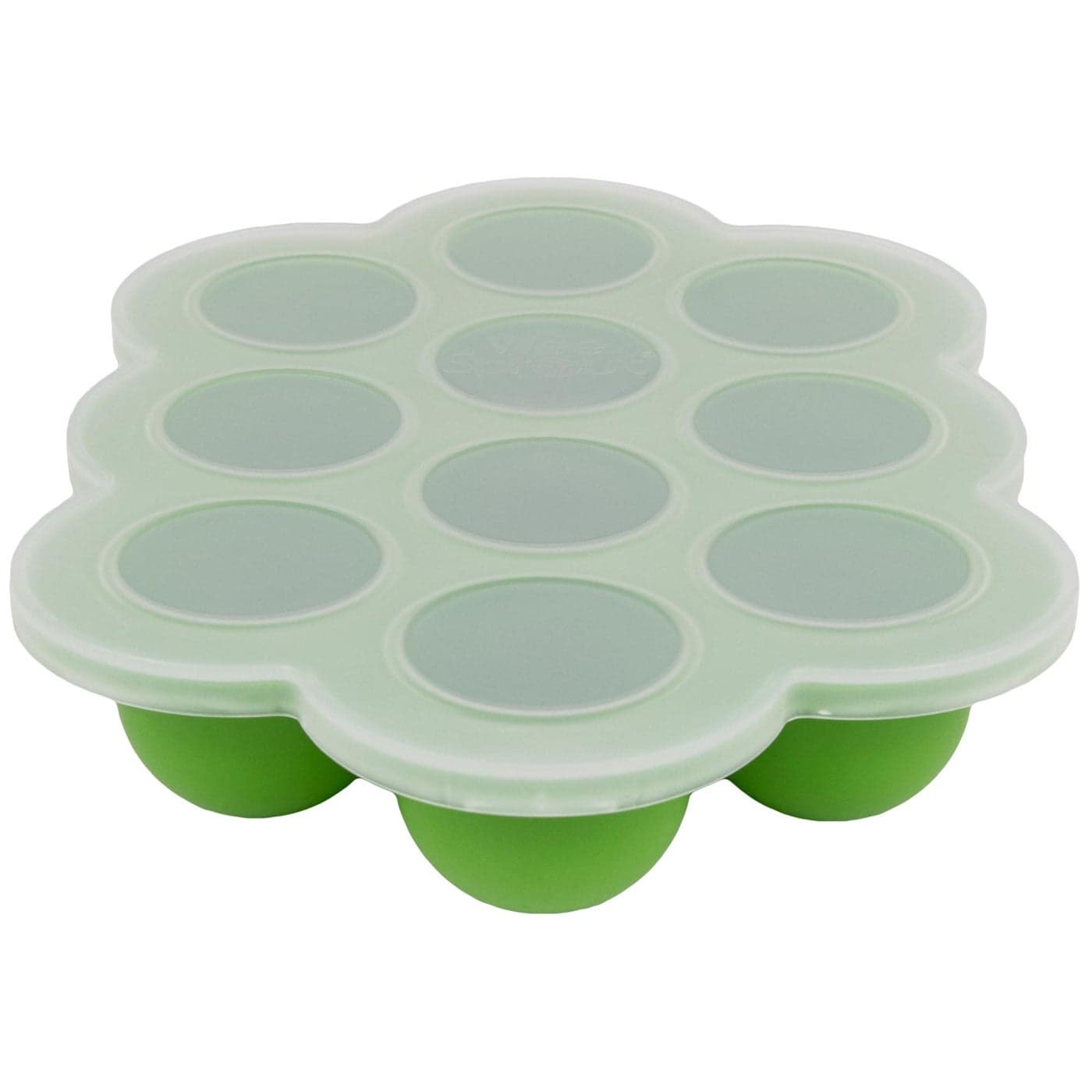 WeeSprout Silicone Freezer Tray with Clip on Lid Perfect Food Storage Container for Homemade Baby Food Vegetable Fruit Purees and Breast Milk Bright Green Ten 15 Ounce Sections