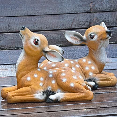 The Decorshed Resin Baby Deer Set of 2 for Home Decor, Garden Decor, Tray Decor, Brown