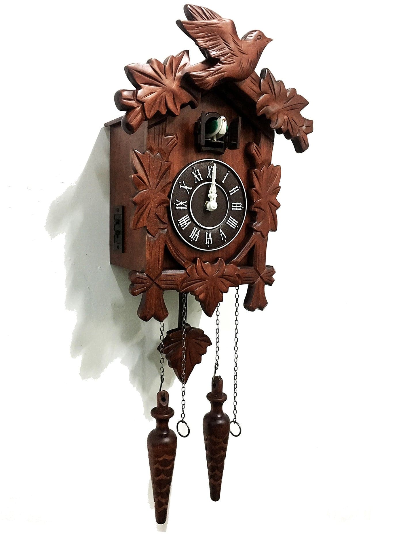 Rylai Cuckoo Clock Vintage Large Wooden Wall Clock Handcrafted 13x95 Inch Brown