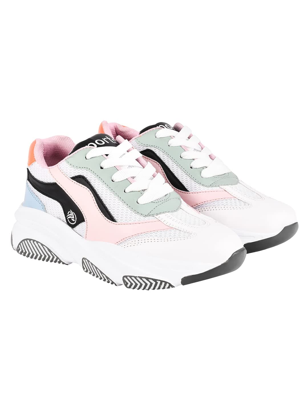 Shoetopia Smart Casual Comfortable White Sneakers for Women & Girls /UK4