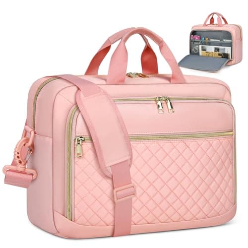 NEWHEY Laptop Bag 17.3 Inch Laptop Briefcase for Women Men Waterproof Shoulder Messenger Bag Large Computer Bag for Business Office Work College, Pink