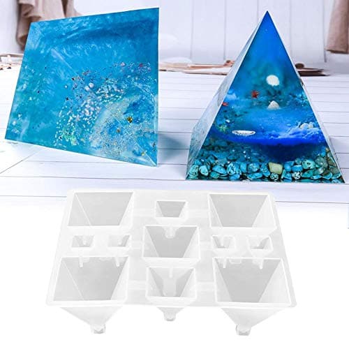 Resin Silicone Casting Molds Crystal Pyramid Epoxy Resin Molds Jewelry Box Molds for Resin Casting Jewelry Making Aromatherapy Candle Making 11Slot
