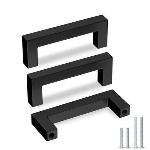 goldenwarm 5 Pack Black Cabinet Pulls 3 inch Drawer Pulls Kitchen Cabinet Handles Black Dresser Stainless Steel Modern Hardware