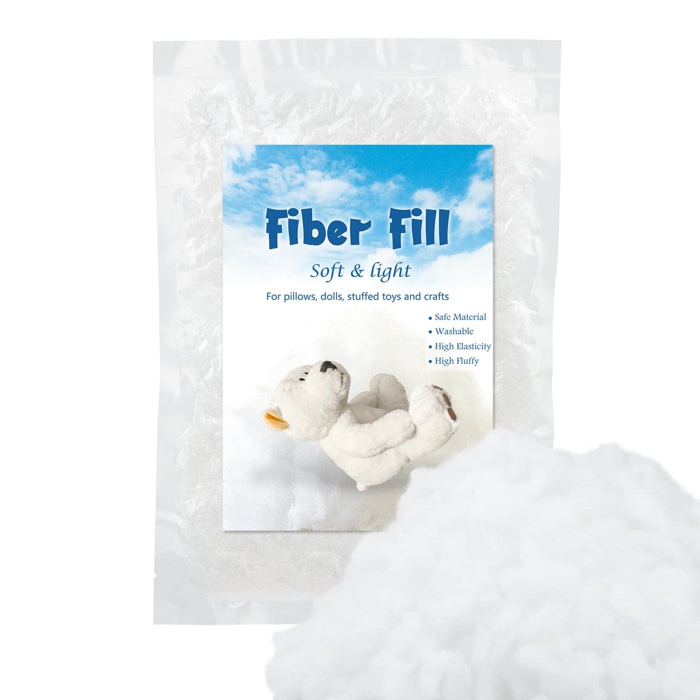 Jmuiiu 18oz Polyester Fill Premium Polyester Fiberfill Recycled Polyester Fiber Stuffing for Stuffed Animals High Resilience Stuffing Fluff Fiberfill for Filling Animals