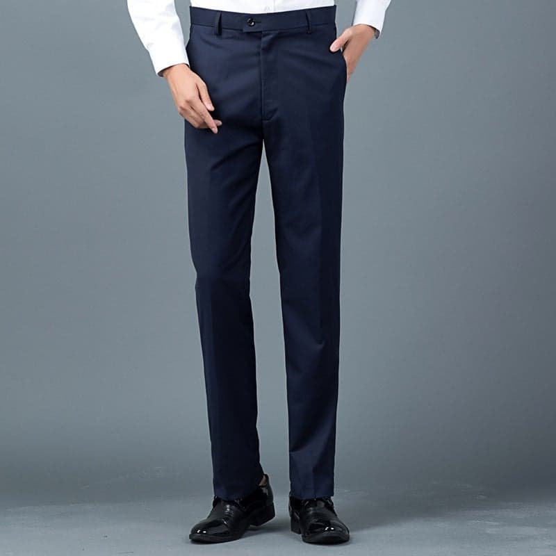Men'S Slim-Fit Black Dress Pants For Work Business Casual Formal Wear