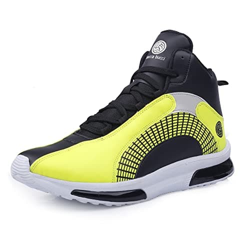 Bacca Bucci® Superstar 2.0 Men Fashion Hi Top Sneakers/Street Wear with Dual Air Cushion Rubber Outsole for Swag, Travel, Parties, Dancing, Dating, Streets & Fun- Neon Green, Size Uk8