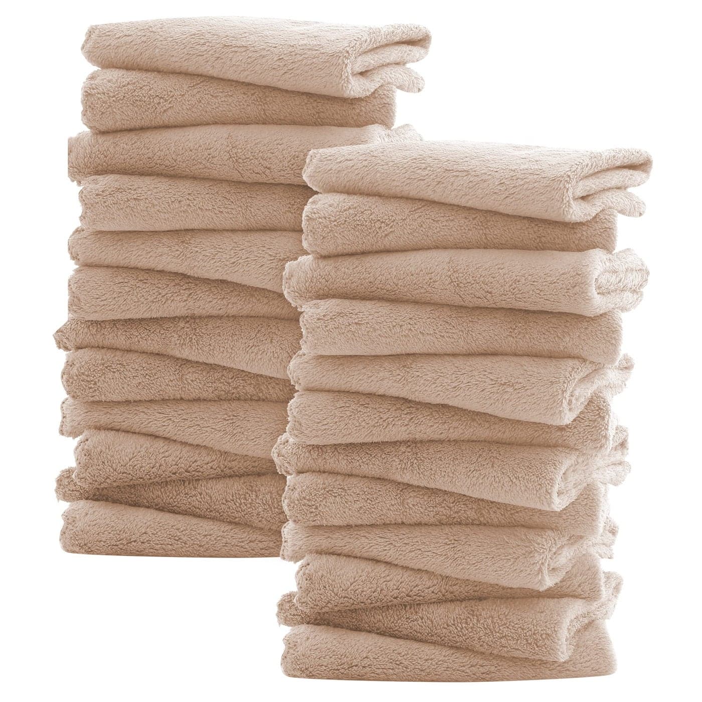 Sunny zzzZZ Ultra Soft 24 Pack Baby Washcloths 10x10 Inches Coral Fleece Extra Absorbent Wash Clothes for Babies Infants and Toddlers Sensitive Skin and Newborn Ideal Baby Brown