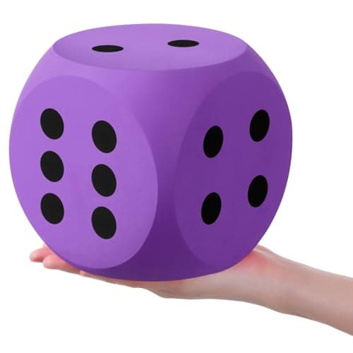 Shappy 6 Inches Foam Dice Fun Filled Large Educational Toy Kawaii Giant Dice Decorative Eva Foam Jumbo Cube Big Square Building Blocks for Game Nights Learning SessionsPurple1 Pc