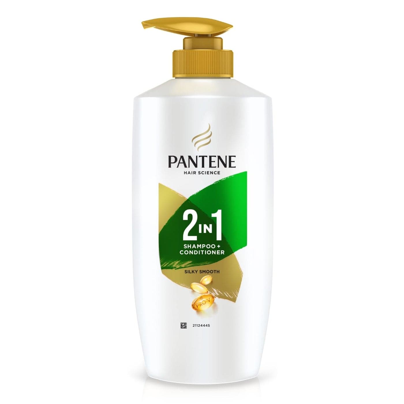 Pantene Advanced Hairfall Solution 2in1 Silky Smooth Care Shampoo Conditioner Pack of 1 650ML Green