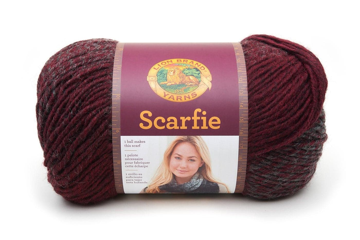 Lion Brand Yarn 826-208 Scarfie Yarn, Oxford/Claret
