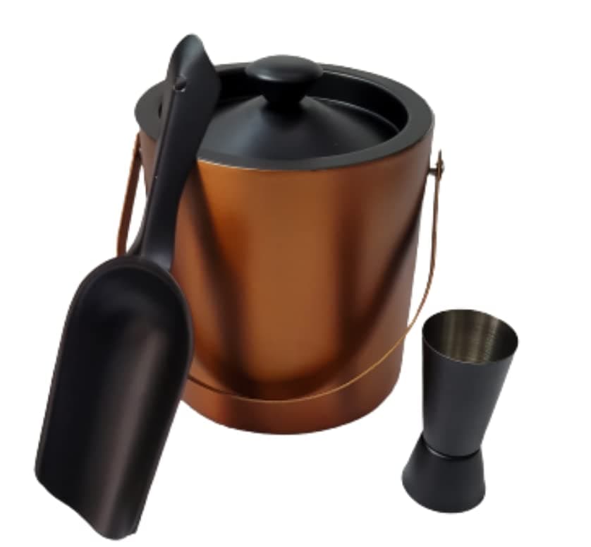 Proniks Stainless Steel Insulated Ice Bucket with Ice Scope and with Peg Measure Keeps Ice Cold for 6 h Great bar Tools for Home bar Accessories Mini bar Wine Large Medium Small