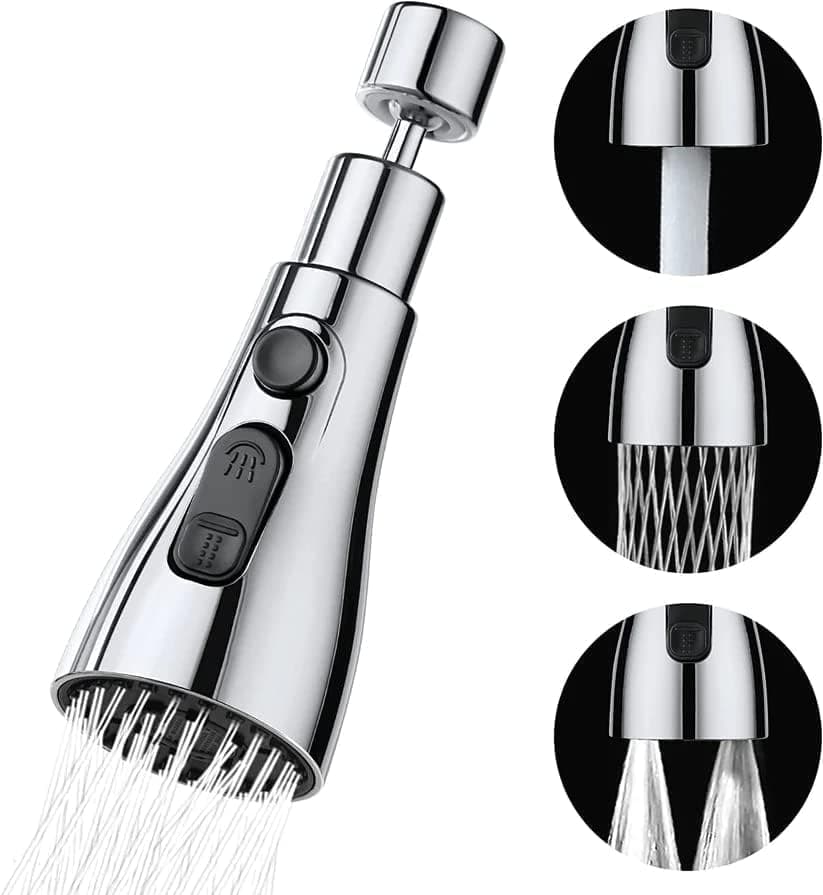 ANKZWEE Dual Flow Aerator Kitchen Sink Faucet Shower 3 Modes Water Faucet Sprayer and 360 Rotatable Swivel Head Multi Color Pack of 1