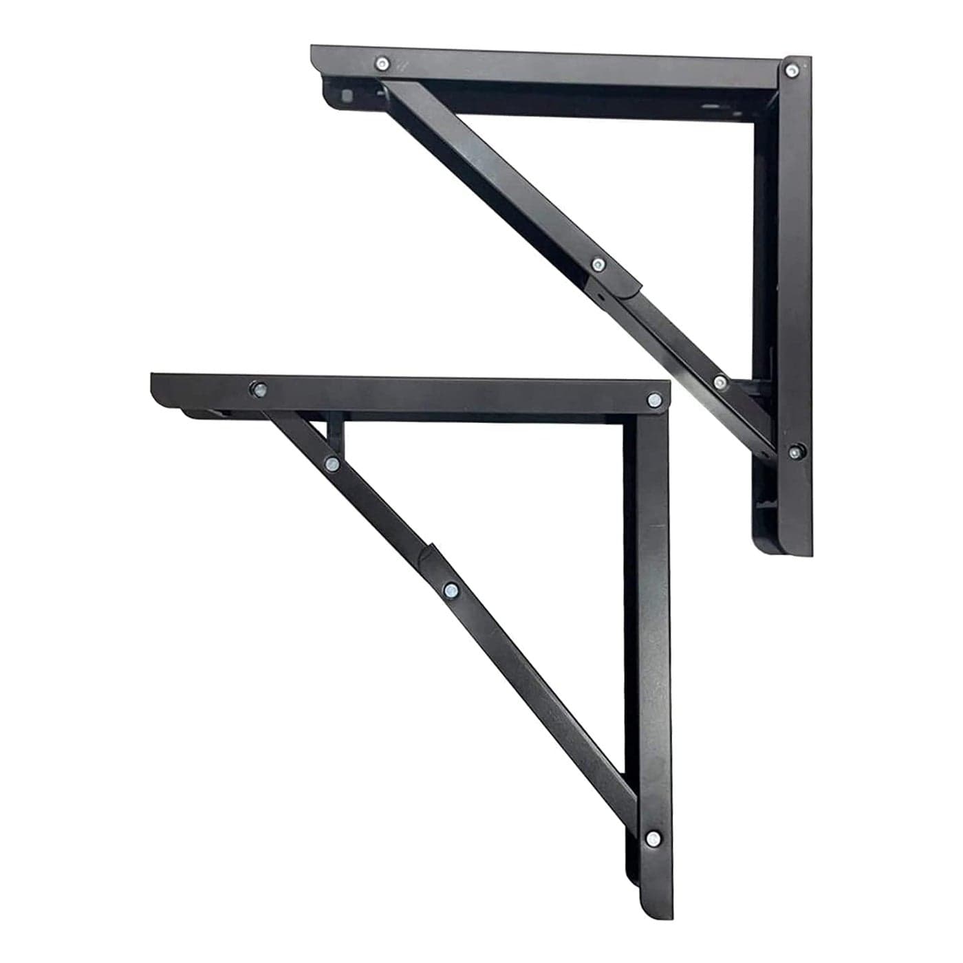 Premium Heavy Duty 16 Foldable Mild Steel Racks Shelf Bracket l Bracket Wall Brackets Wall Angle Bracket Folding Table Bracket with Fittings for fold Down Steel Table