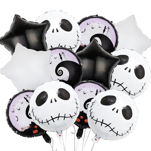 16Pcs Halloween Balloons Decorations Skull Balloons for Halloween Themed Birthday Baby Shower Holiday Party Decoration Supplies