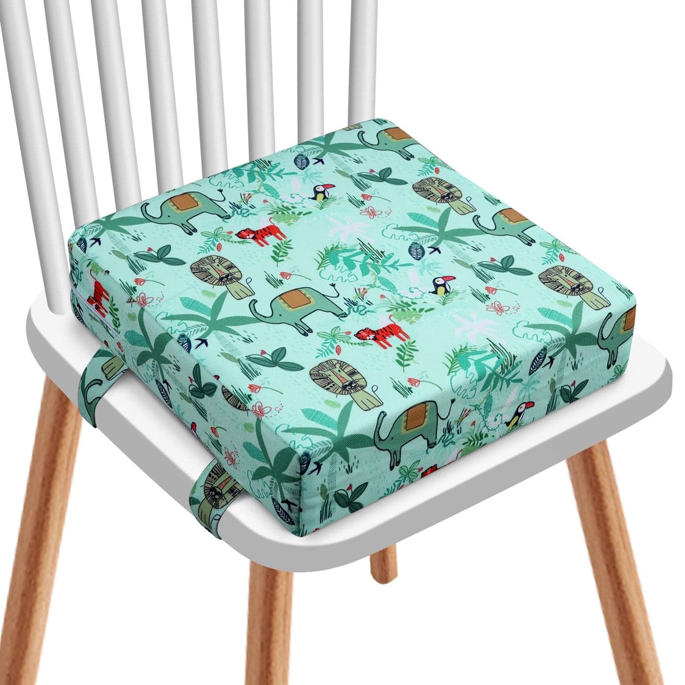 Zicac High Chair Portable Booster Seat Cushion Travel Dining Seat Pad for Toddler Kids Baby Infant Washable Thick Chair Seat Pads Green