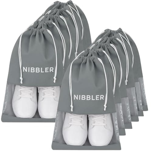 Nibbler Shoe Bag with Window for Travel Bag for Man & Women Shoe Cover for Storage at Home Gym Reusable Travelling Accessories Organizer Pouch (Pack of 6)