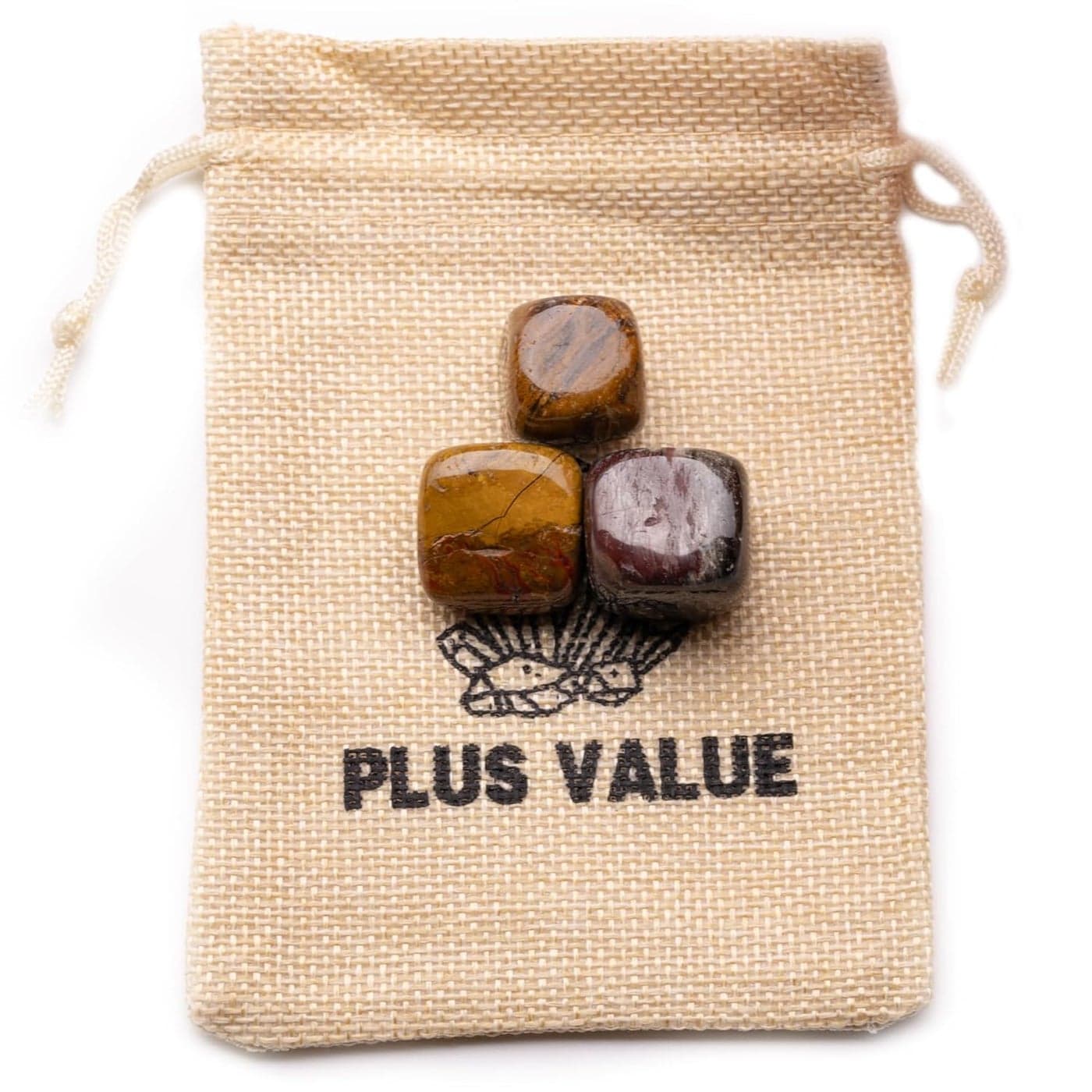 Plus Value Petrified Wood Tumbled Pebbles Stone Crystal Reiki Healing Aura Chakra 50grams Jute Bag