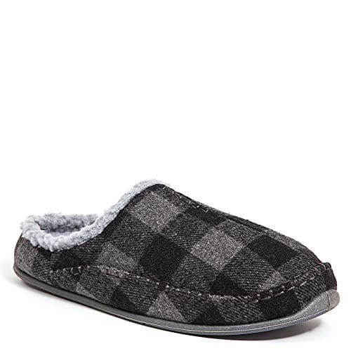 Deer Stags Unisex Nordic Fabric Slipper / Grey/Black Plaid / Men's 11 US / Wide