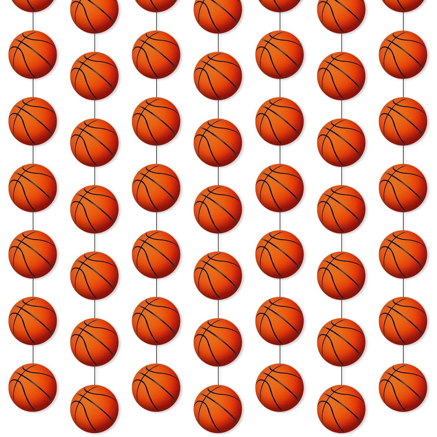 Faccito 8 Pcs Sports Party Banners Sports Theme Party Hanging Decorations Paper Garland for Teens Balls Birthday Baby Shower Home Classroom Supplies Decor Basketball