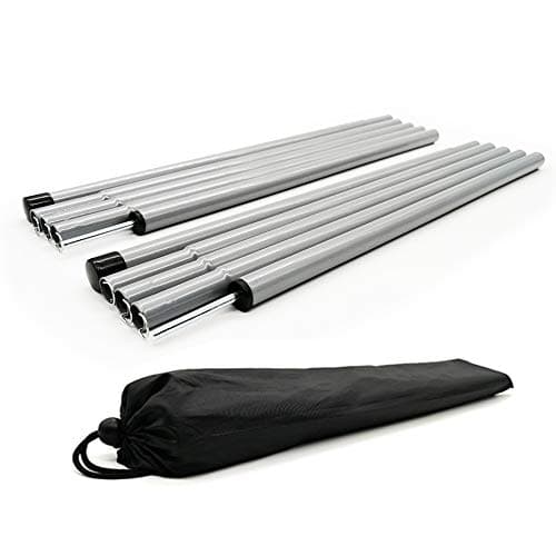Long Leaf Tent Poles,Adjustable Steel Rods for Camping Tarps,Backpacking,Shelters,Portable Tarp Poles Rods-2 Pack (Silver Gray)