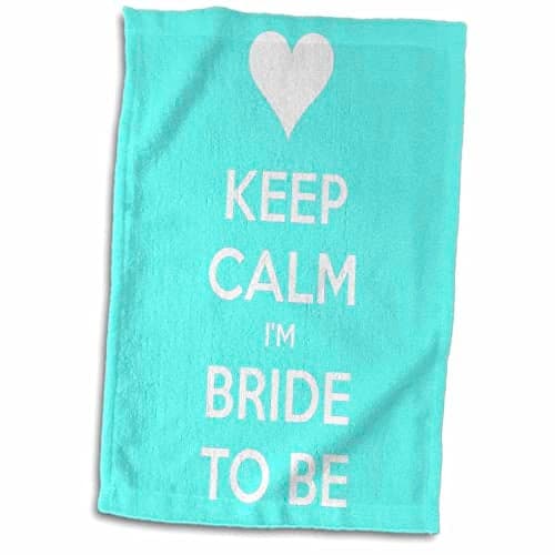 3D Rose Keep Calm Im Bride to be. Aqua. TWL_193551_1 Towel, 15" x 22", Multicolor