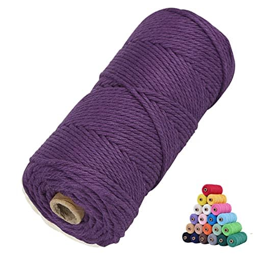 KMALADO Macrame Cotton Cord 3mm x 109Yards Modena White Natural Macrame Rope Perfect Macrame Supplies Cotton Cord for Macrame Plant Hangers DIY Crafts Modena 3mm109Yards