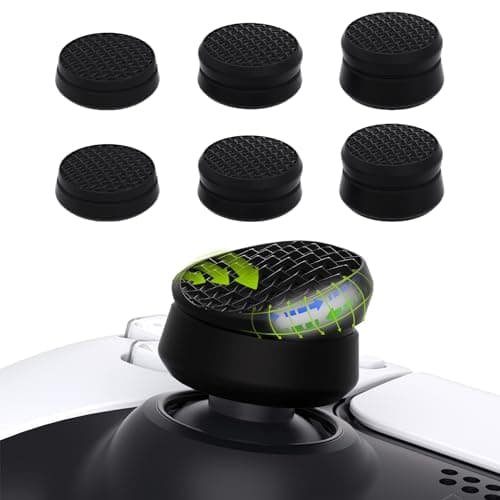 PlayVital 3 Height Armor Thumbs Cushion Caps Thumb Grips for ps5, for ps4, Thumbstick Grip Cover for Xbox Core Wireless Controller, Thumb Grip Caps for Xbox One, Elite Series 2, for Switch Pro - Black