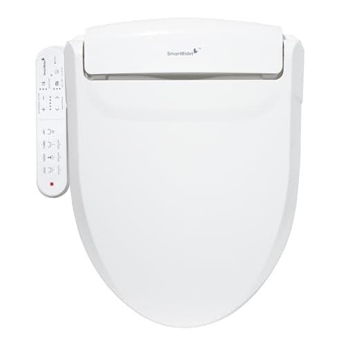 SmartBidet® SB-2000WE Electric Smart Bidet™ Toilet Seat with Heated Seat, Warm Air Dryer, Temperature Control Wash, and Control Panel, Elongated Seat