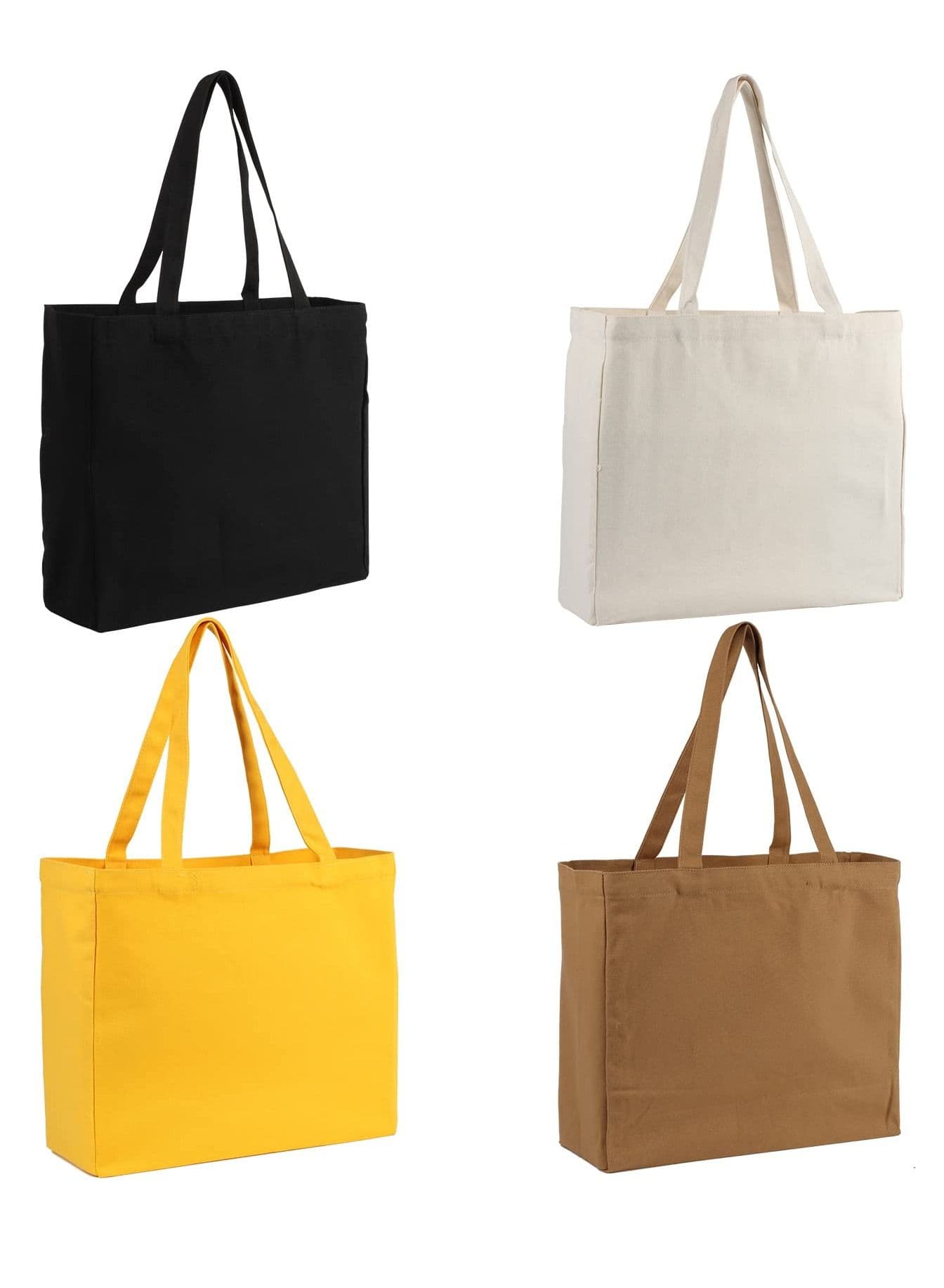 Women's Canvas Tote Bag For Crafts DIYWomen's DIY Reusable Grocery Shopping Gift (4 Pack)