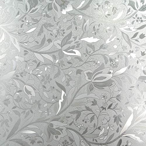 Elton 3D Window Films Privacy Film Self Adhesive Decorative Film for Bathroom Door Window Heat Control Anti UV (Lotus Flower) 16 x 144 inches