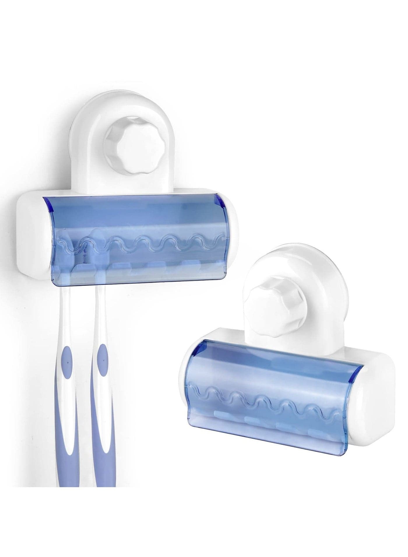 2 PCS Toothbrush Holder Wall Mounted, 5 Slots Storage Organizer, Adhesive Hanger Rack for Shower Self, Dorm