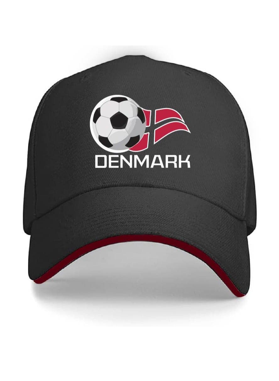 Denmark Unisex Adult Football Cap for Both Men and Women With Metal Adjustable Buckle Closure - Perfect for Football Fans, Match Days, Outdoor Activities, and Everyday Wear