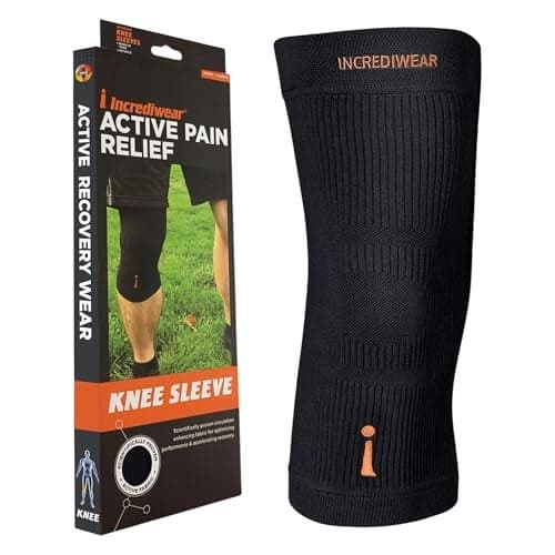 Incrediwear Knee Sleeve – Knee Braces for Knee Pain, Joint Pain Relief, Swelling, Inflammation Relief, and Circulation, Knee Support for Women and Men, Fits 16”-18” Above Kneecap (Black, X-Large)