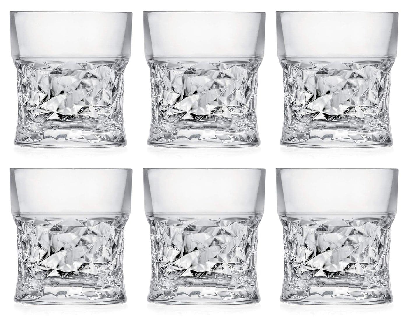 Barski Tumbler Glass Double Old Fashioned Set of 6 Glasses Designed DOF tumblers For Whiskey Bourbon Water Beverage Drinking Glasses Glass 11 oz Made in Europe